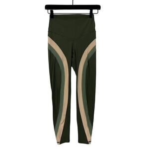Aerie Size S 7/8 High Rise Leggings Striped Green